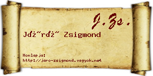Járó Zsigmond névjegykártya