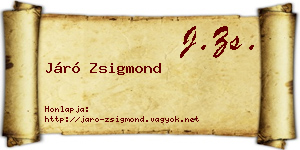 Járó Zsigmond névjegykártya
