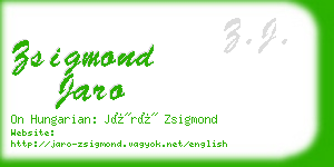 zsigmond jaro business card